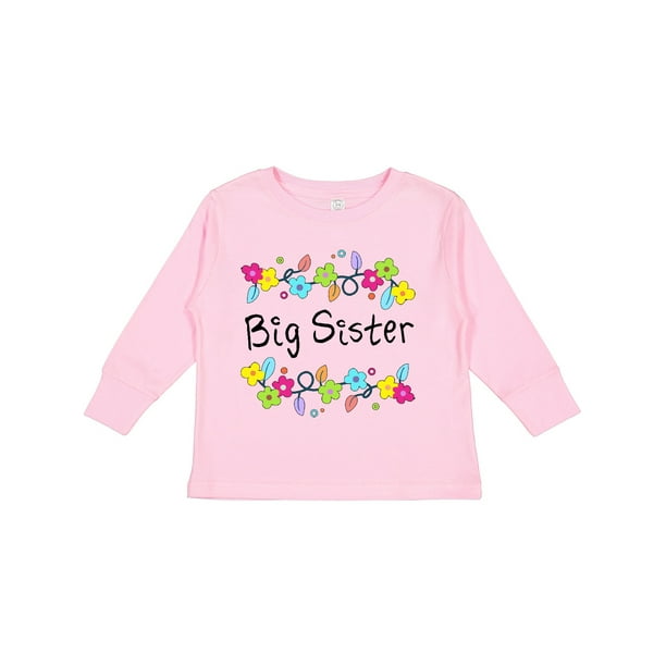 inktastic Big Sis with Pink Flowers Toddler T-Shirt inktastic Big Sis with Pink Flowers Toddler T-Shirt